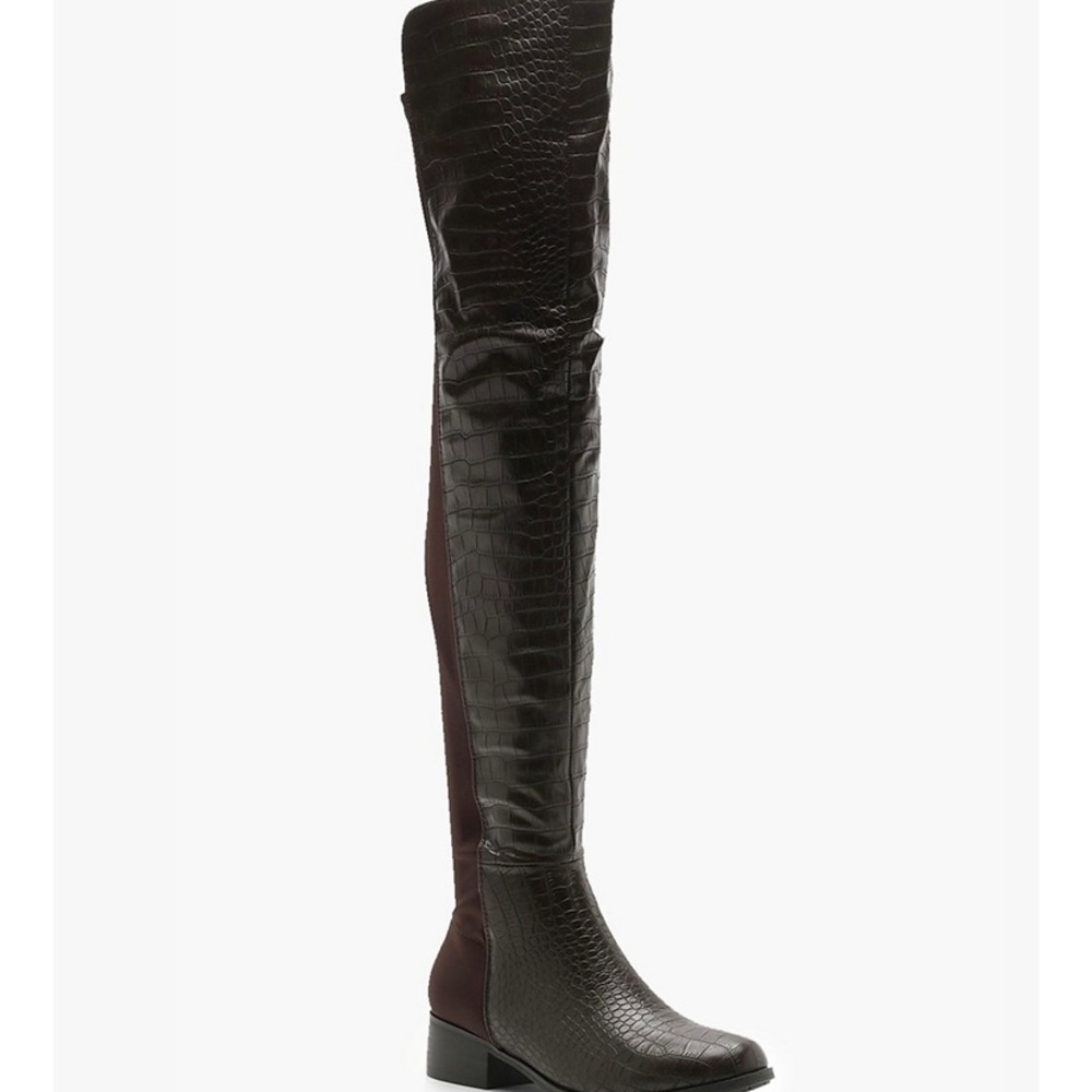 Croc over the knee boots